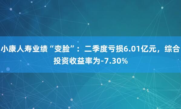 小康人寿业绩“变脸”：二季度亏损6.01亿元，综合投资收益率为-7.30%